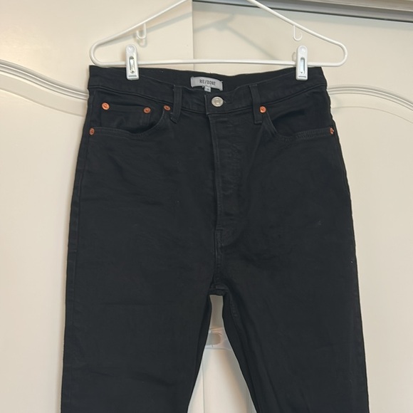 Re/Done Black Raw Hem Jeans - Picture 4 of 12